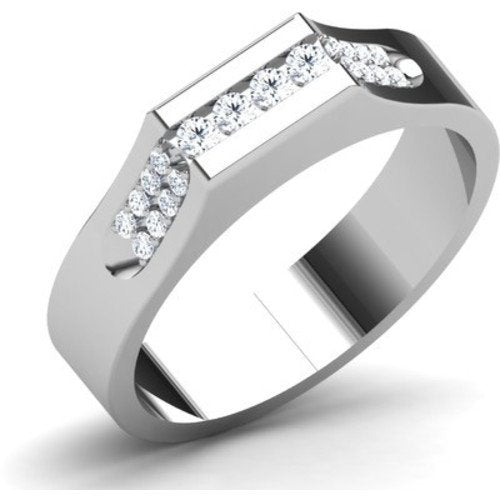 atjewels 14K White Gold Over Sterling Wedding Band Ring for Women's For Women's MOTHER'S DAY SPECIAL OFFER - atjewels.in