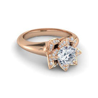 atjewels 14K Rose Gold Over 925 Silver White CZ  Princess T Engagement & Anniversary Ring MOTHER'S DAY SPECIAL OFFER - atjewels.in