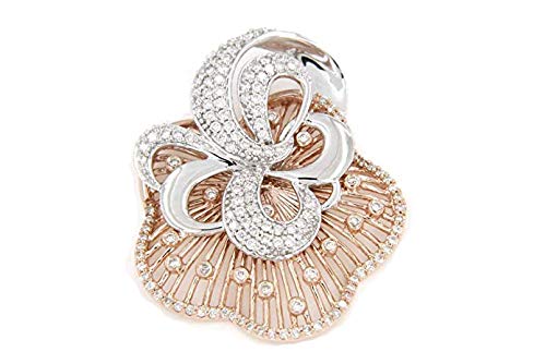 atjewels 18K Twotone Gold Plated on 925 Sterling Silver White CZ Fashion Butterfly Pendant MOTHER'S DAY SPECIAL OFFER - atjewels.in