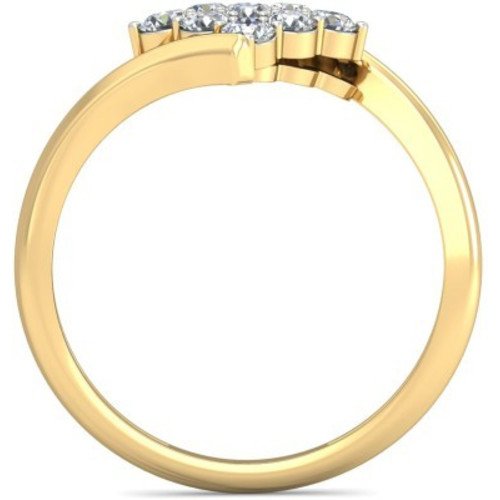 atjewels 0.54 CT 14K Yellow Gold Over Sterling Round White CZ Cocktail Ring for Women's MOTHER'S DAY SPECIAL OFFER - atjewels.in