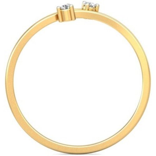 atjewels 0.04 CT 14K Yellow Gold Over Sterling White CZ Diamond Bypass Ring for Women's MOTHER'S DAY SPECIAL OFFER - atjewels.in