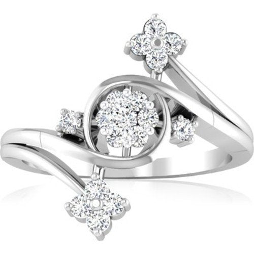 atjewels 0.03 CT 925 Sterling Silver White CZ Cluster Ring For Women's Free Sizing MOTHER'S DAY SPECIAL OFFER - atjewels.in