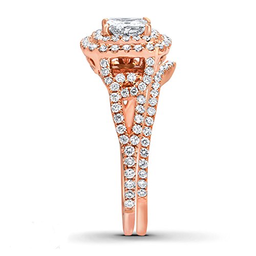 atjewels 14K Strawberry Gold Over .925 Silver Princess Cut Bridal Set Ring Free Sizing For Women's MOTHER'S DAY SPECIAL OFFER - atjewels.in