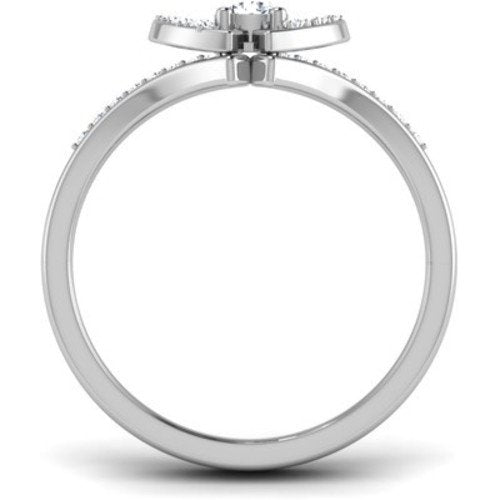 atjewels 14K White Gold Over Sterling in Prong Set Anniversary Ring for Women's For Women's MOTHER'S DAY SPECIAL OFFER - atjewels.in