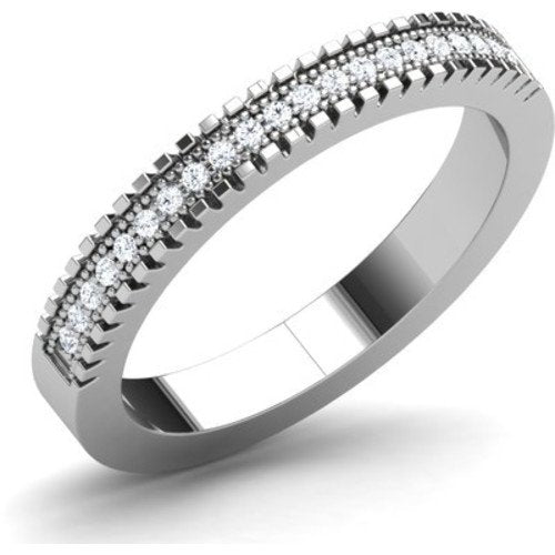 atjewels 14K White Gold Over Sterling White CZ Anniversary Band Ring for Women's MOTHER'S DAY SPECIAL OFFER - atjewels.in