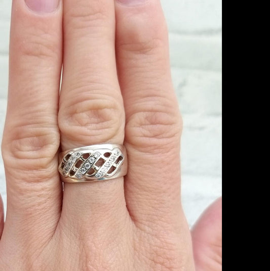 1/2 CT 925 Sterling Silver Round Cut Diamond Wedding Promise Band Ring