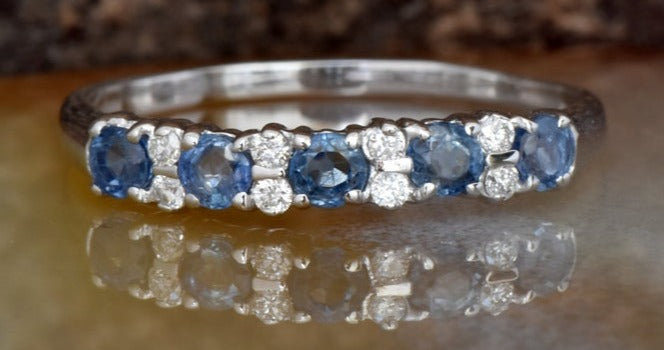 1 CT 925 Sterling Silver Sapphire Round Cut Diamond Women Engagement Ring