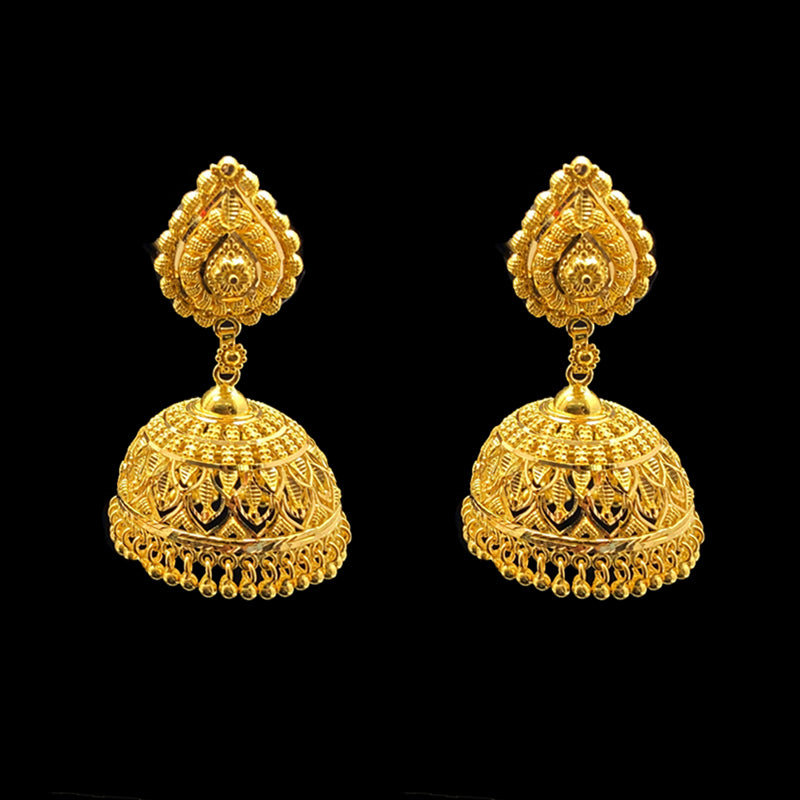 Timeless Traditional 22K Gold Jhumkas - Main Image
