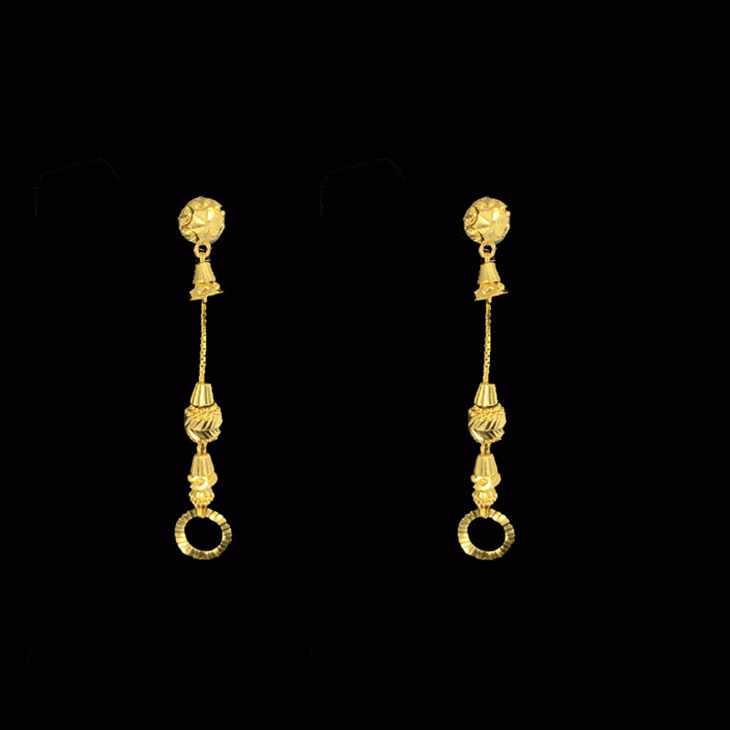 Round Design 22K Gold Traditional Double Layer  earrings