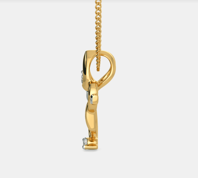 0.25 Ct Round Cut Diamond Two Tone On 925 Sterling Silver Shree Pendant