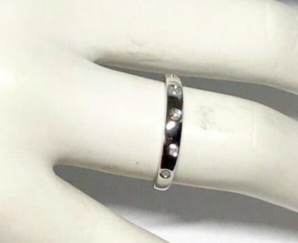 1/10 CT Round Cut Diamond 925 Sterling Silver Women Anniversary Band Ring