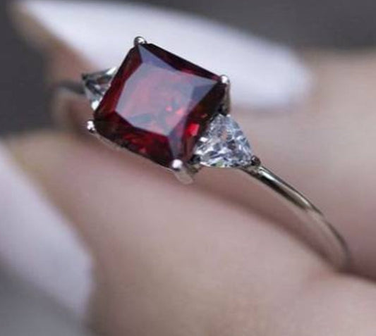 2 CT Cushion Cut Diamond 925 Sterling Silver Women's Anniversary Promise Ring