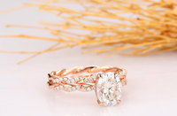 1 CT Oval Cut Diamond Rose Gold Over On 925 Sterling Silver Full Twist Band Bridal Ring