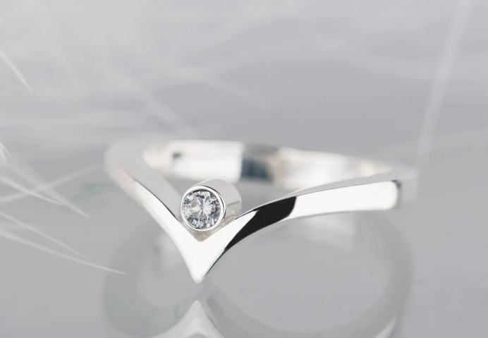 1.20 CT Round Cut White Gold Over On 925 Sterling Silver Curved Promise Ring