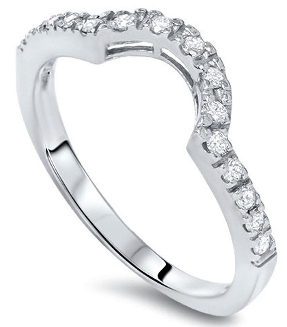 0.25 CT Round Cut Diamond 925 Sterling Silver Wedding Anniversary Ring