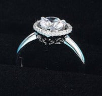 1 CT Round Cut Diamond 925 Sterling Silver Unisex Engagement Heart Shape Gift Ring