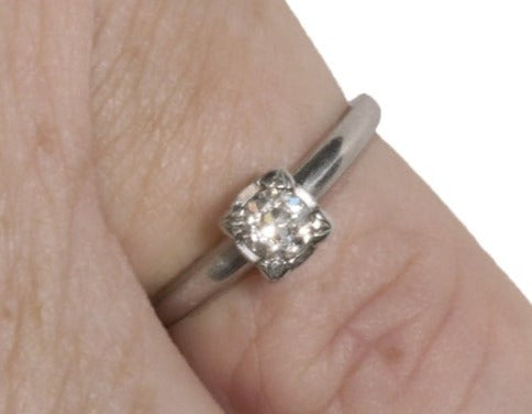 0.33 CT Round Cut Diamond 925 Sterling Sliver Women Engagement Solitaire Ring Gift For Her