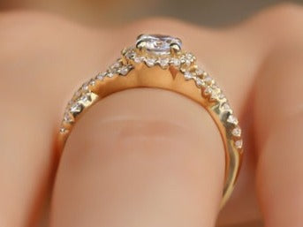 1 CT Round Cut Diamond 925 Sterling Silver Women Engagement Halo Ring