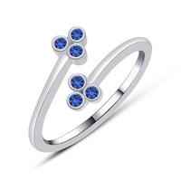 atjewels Bypass Adjustable ToeRing in 14K White Gold Plated On Sterling Silver Gemstone Variation For Women's (Blue Sapphire) - atjewels.in