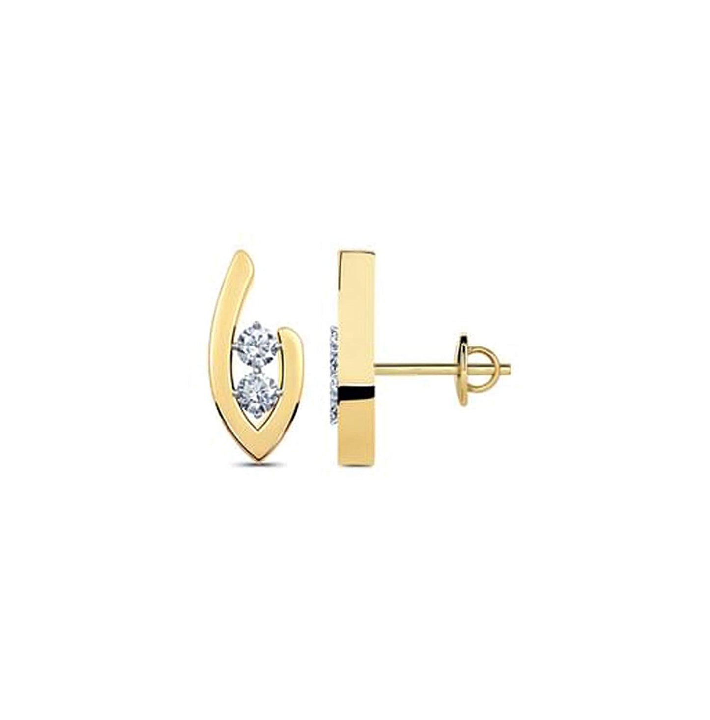 atjewels 14k Yellow Gold Over .925 Sterling Silver w/ Round Cut White CZ Selectable Earrings For Girl's & Women's Earrings - atjewels.in