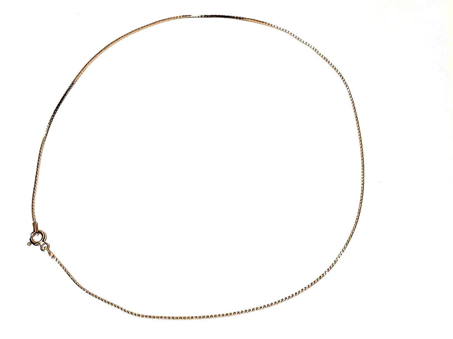 ATJewels 14k Solid Rose Gold Over 925 Sterling Silver Box Chain 18" Necklace for Unisex - atjewels.in