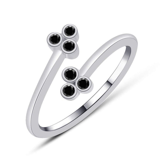 atjewels Bypass Adjustable ToeRing in 14K White Gold Plated On Sterling Silver Gemstone Variation For Women's - atjewels.in