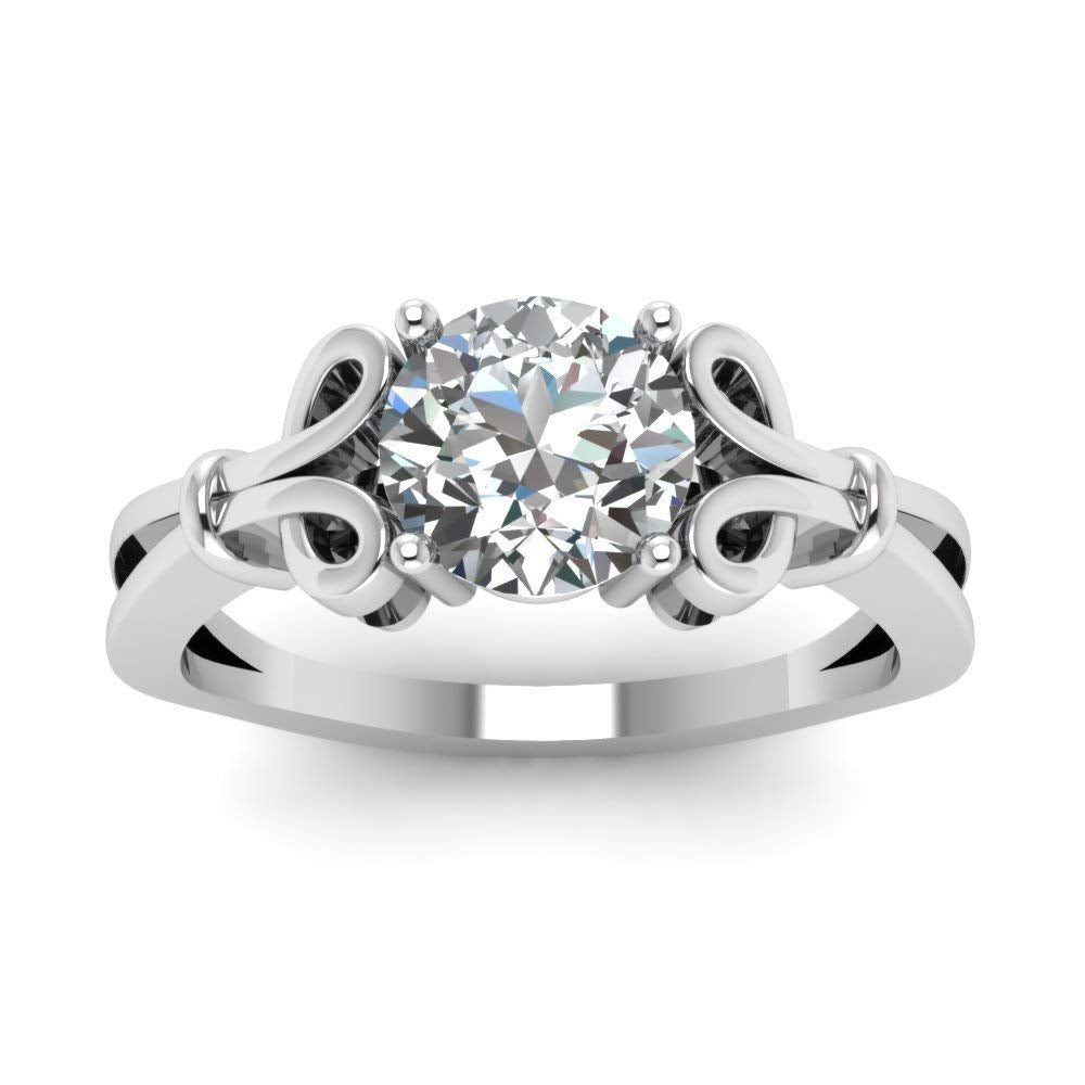 atjewels 18K White Gold Over .925 Silver With White CZ Diamond Bow Pattern Ring For Women MOTHER'S DAY SPECIAL OFFER - atjewels.in