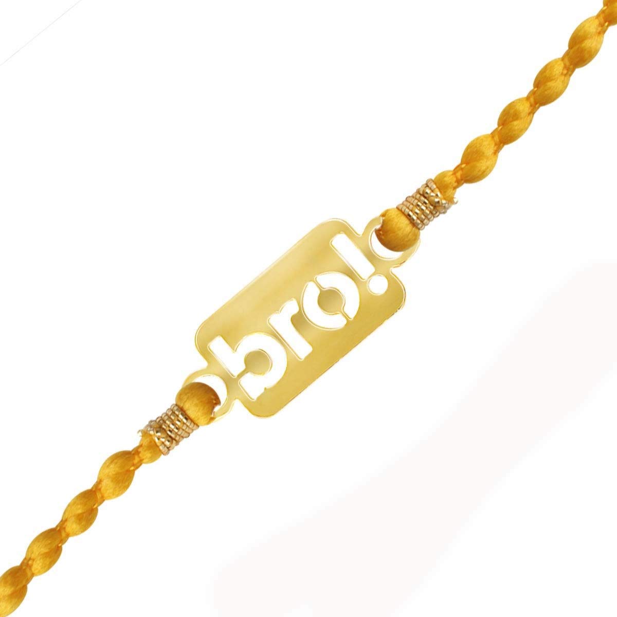 atjewels 14K Yellow Gold Over .925 Sterling Silver BRO! Rakhi MOTHER'S DAY SPECIAL OFFER - atjewels.in