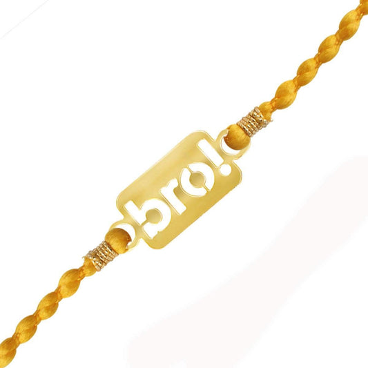 atjewels 14K Yellow Gold Over .925 Sterling Silver BRO! Rakhi MOTHER'S DAY SPECIAL OFFER - atjewels.in