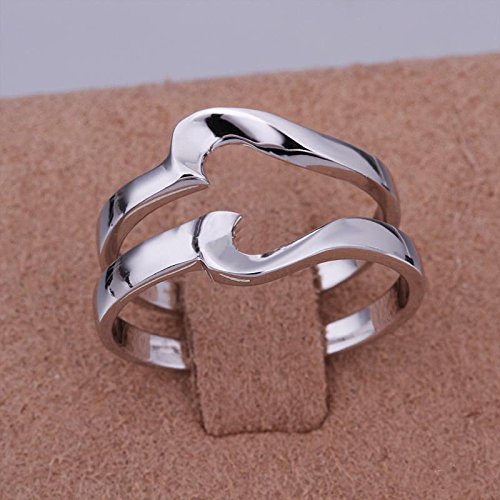 atjewels Women's Offers 14K White Gold Over Sterling Silver Heart Couple Ring MOTHER'S DAY SPECIAL OFFER - atjewels.in