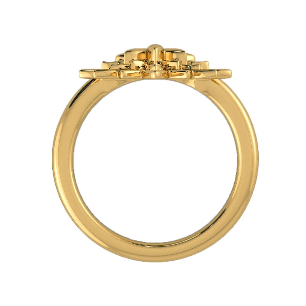 atjewels 14k Yellow Gold Over .925 Sterling Silver Lotus Ring For Women's MOTHER'S DAY SPECIAL OFFER - atjewels.in
