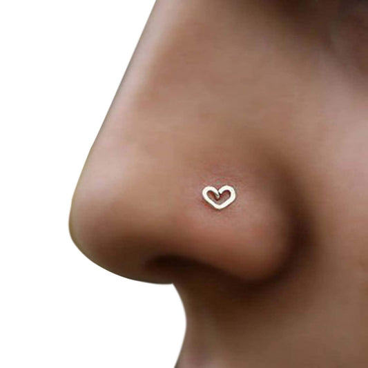 Anopchand Tilokchand Jewellers White Gold Plated 925 Sterling Silver Heart Shape Nose Pin for Women's - atjewels.in