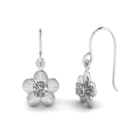 atjewels 14 White Gold Over .925 Silver White Round CZ in Prong Set Drop Earring For Women's MOTHER'S DAY SPECIAL OFFER - atjewels.in