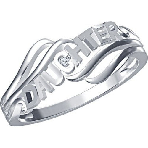 atjewels 14K White Gold Over 925 Sterling White CZ Daughter Ring for Women's MOTHER'S DAY SPECIAL OFFER - atjewels.in