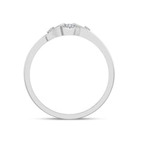 atjewels Round Cut White CZ .925 Sterling Silver Floral Bypass Ring For Women's and Girl's - atjewels.in