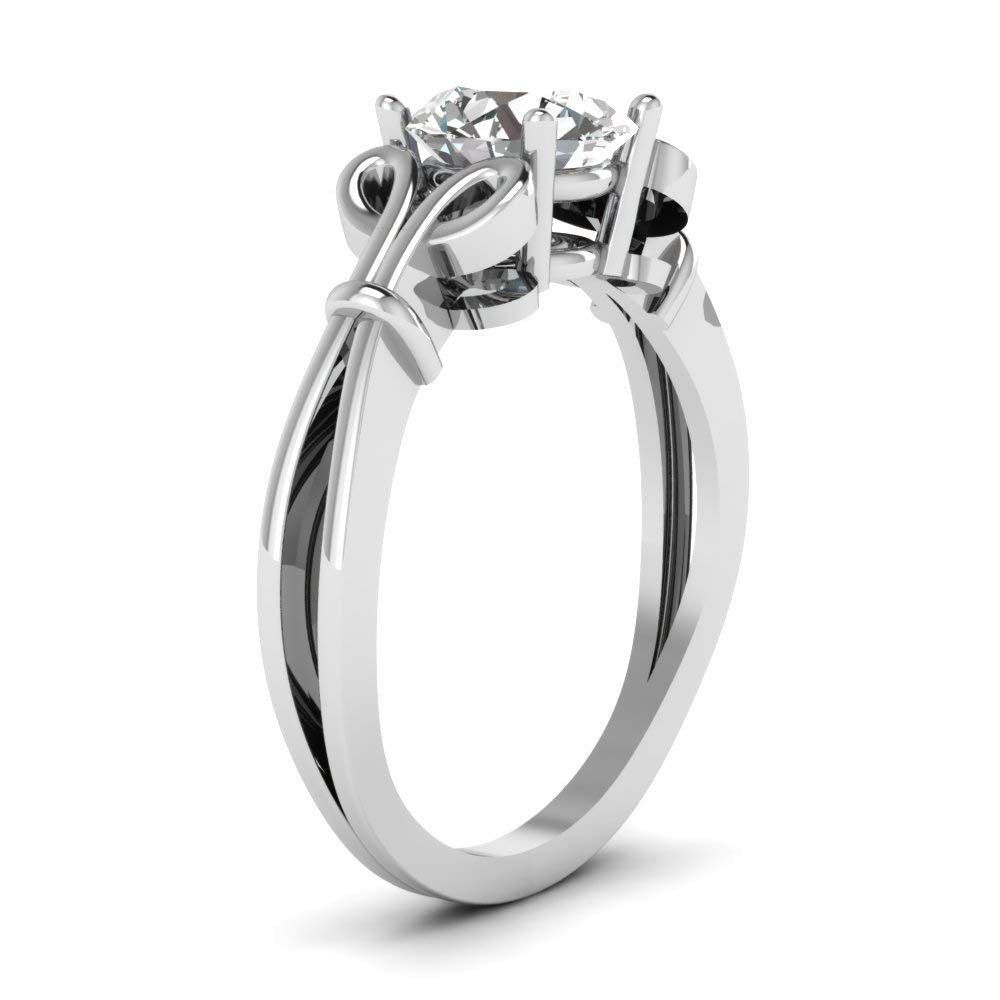 atjewels 18K White Gold Over .925 Silver With White CZ Diamond Bow Pattern Ring For Women MOTHER'S DAY SPECIAL OFFER - atjewels.in