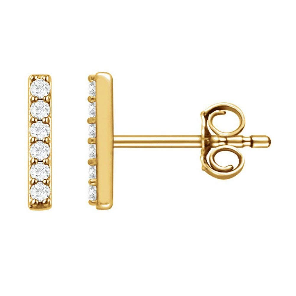 atjewels 14k Yellow Gold Over .925 Silver Round White CZ Women's Engagement Stud Earrings MOTHER'S DAY SPECIAL OFFER - atjewels.in