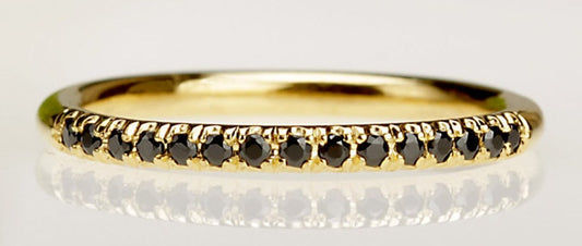 0.15 CT Round Cut Black Cubic Zirconia Diamond 925 Sterling Sliver Women Anniversary Promise Band Ring