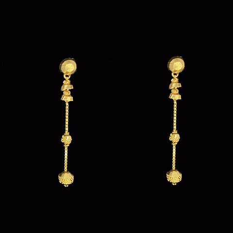 Enticing Design Hanging Chain 22k Gold  earrings
