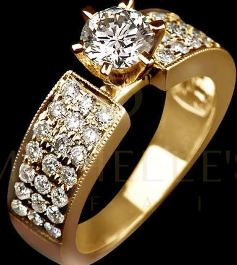 2 CT Round Cut Diamond 925 Sterling Silver Women Engagement Halo Ring