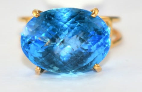 2 CT Oval Cut Blue Topaz Diamond 925 Sterling Silver Men Engagement Solitaire Ring For Christmas Gift