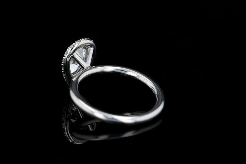 1 CT Pear Cut Diamond 925 Sterling Silver Halo Women Engagement Ring
