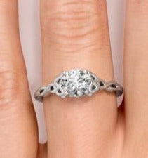 1 CT Round Cut Diamond 925 Sterling Silver Women Solitaire Anniversary Promise Ring