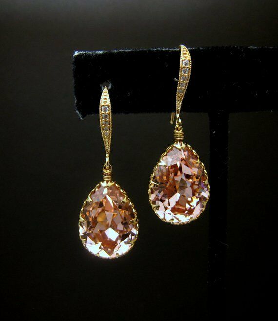 14k Yellow Gold FN 2 CT Pear Cut Moraganite Cluster Diamond Stud Womens Earrings - atjewels.in