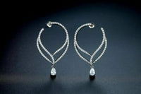2.50 CT 14k White Gold Over Round Cut Diamond Statement Party Wear Hoop Earrings - atjewels.in