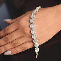 25CT Round Cut Diamond Engagement Cluster Tennis 7" Bracelet 14k White Gold Over - atjewels.in