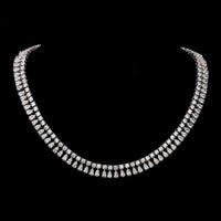14K Solid White Gold Over 45 CT Pear & Round Cut Diamond Choker Tennis Necklace - atjewels.in