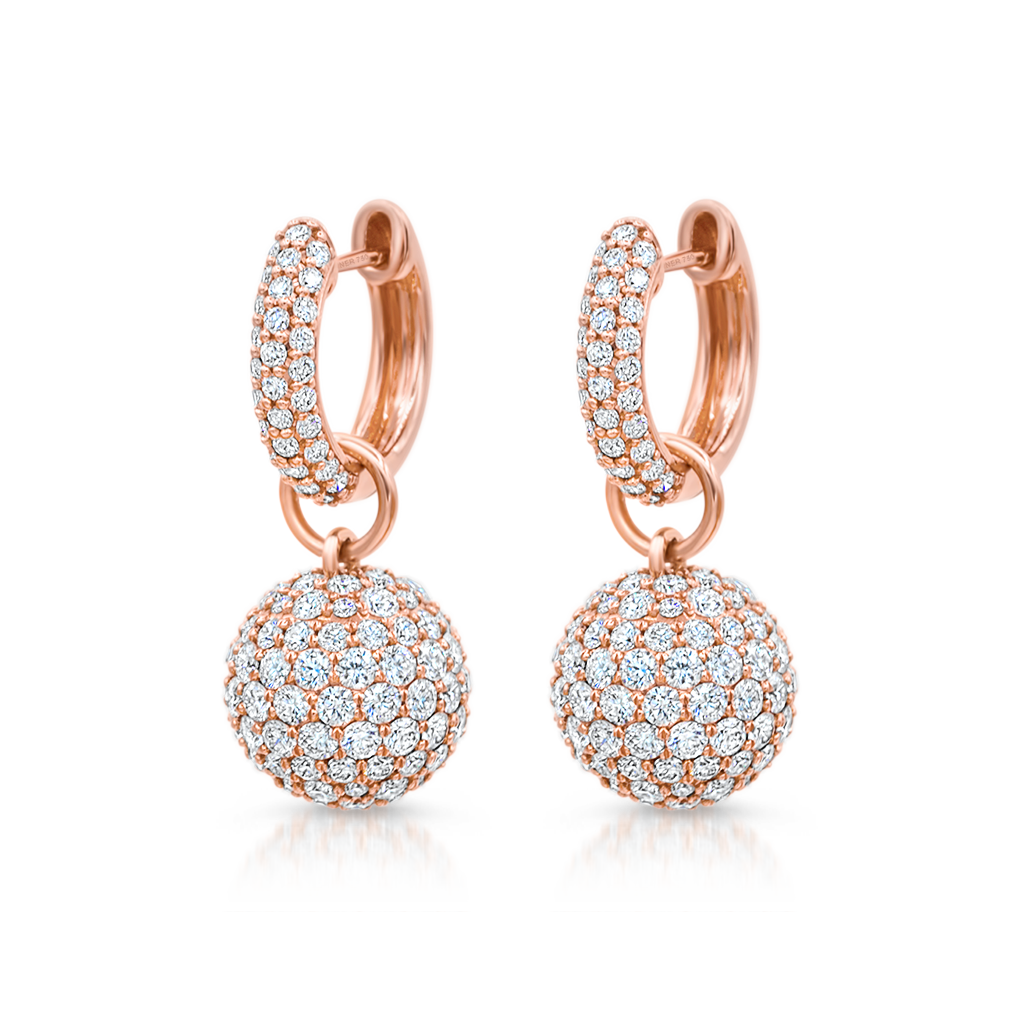 4CT Round Cut Diamond 14k Solid Rose Gold Over Circle Hoop Drop Wedding Earrings - atjewels.in