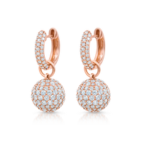 4CT Round Cut Diamond 14k Solid Rose Gold Over Circle Hoop Drop Wedding Earrings - atjewels.in