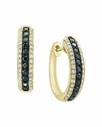 14k Yellow Gold Over 2 CT Round Cut Diamond 3-Row Hoop Wedding Women's Earrings - atjewels.in